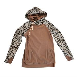 Ampersand Avenue Double Hoodie - Mocha Meowment - Women's Size Medium